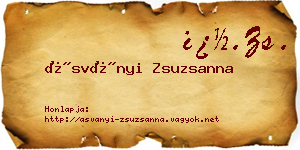 Ásványi Zsuzsanna névjegykártya