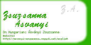 zsuzsanna asvanyi business card