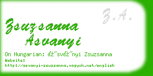 zsuzsanna asvanyi business card